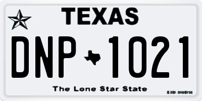TX license plate DNP1021