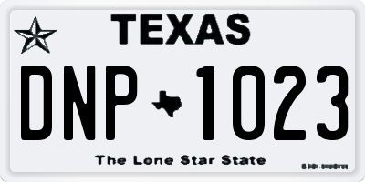 TX license plate DNP1023