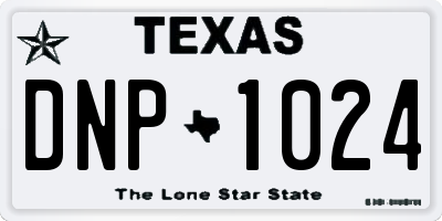 TX license plate DNP1024