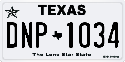 TX license plate DNP1034