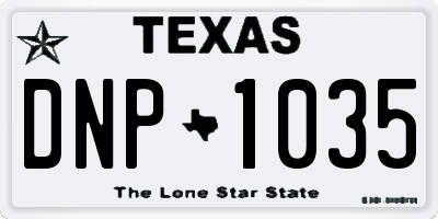 TX license plate DNP1035