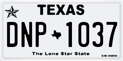 TX license plate DNP1037