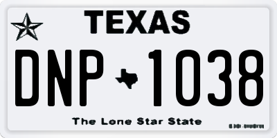 TX license plate DNP1038