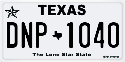TX license plate DNP1040