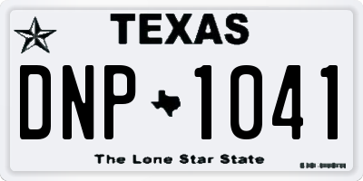 TX license plate DNP1041