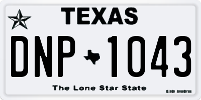 TX license plate DNP1043