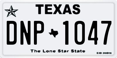 TX license plate DNP1047