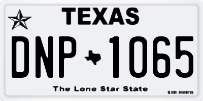 TX license plate DNP1065