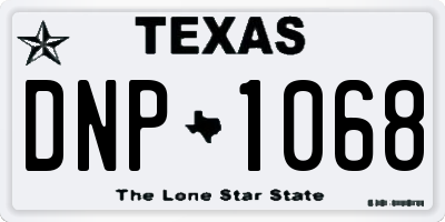 TX license plate DNP1068
