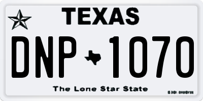 TX license plate DNP1070