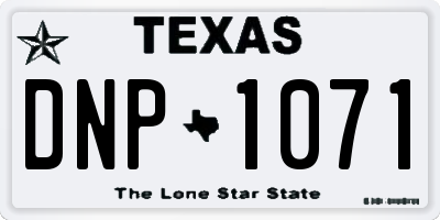 TX license plate DNP1071