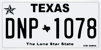 TX license plate DNP1078