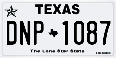 TX license plate DNP1087