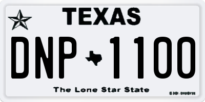 TX license plate DNP1100