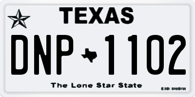 TX license plate DNP1102