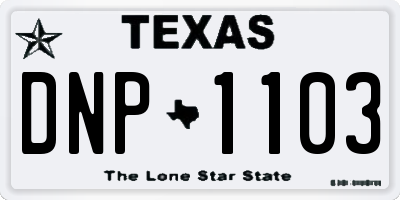 TX license plate DNP1103