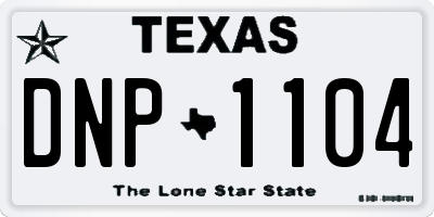 TX license plate DNP1104