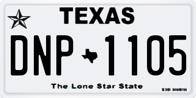 TX license plate DNP1105