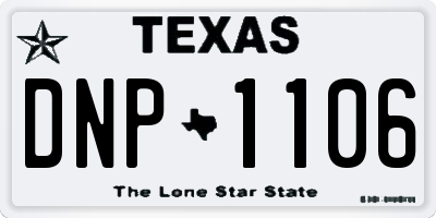 TX license plate DNP1106