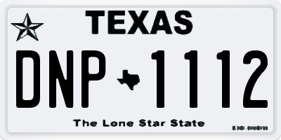 TX license plate DNP1112