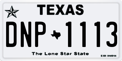 TX license plate DNP1113