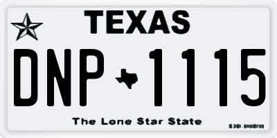 TX license plate DNP1115