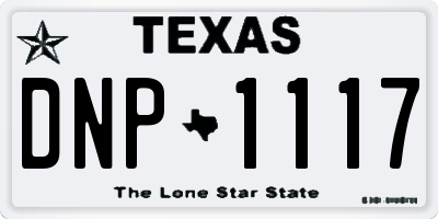 TX license plate DNP1117