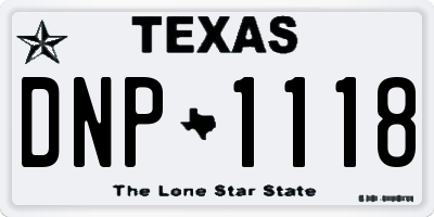 TX license plate DNP1118