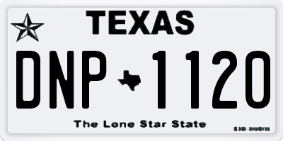 TX license plate DNP1120
