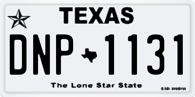 TX license plate DNP1131