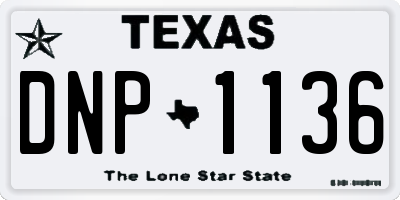 TX license plate DNP1136