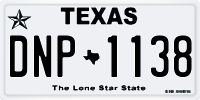 TX license plate DNP1138