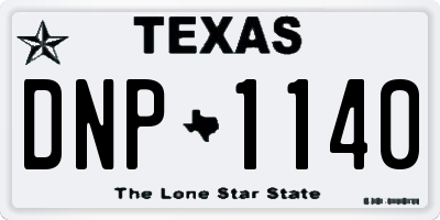 TX license plate DNP1140
