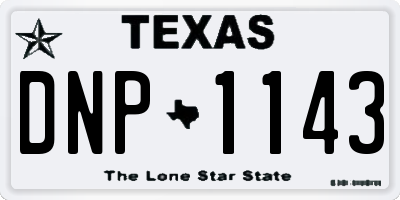 TX license plate DNP1143