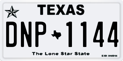 TX license plate DNP1144