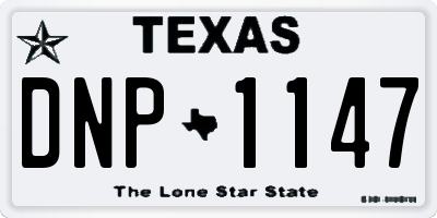 TX license plate DNP1147