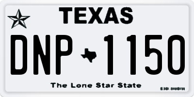 TX license plate DNP1150