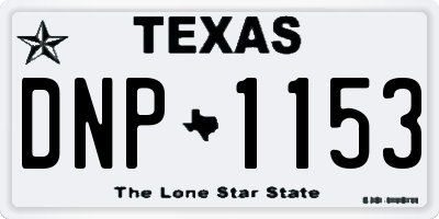 TX license plate DNP1153