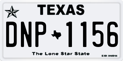 TX license plate DNP1156