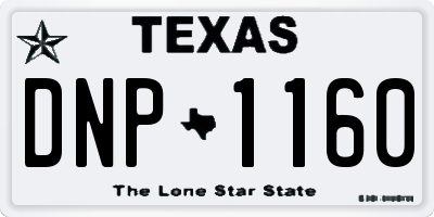 TX license plate DNP1160