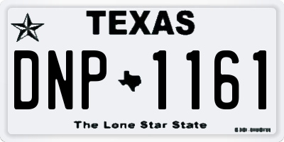 TX license plate DNP1161