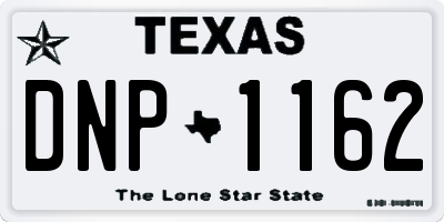 TX license plate DNP1162