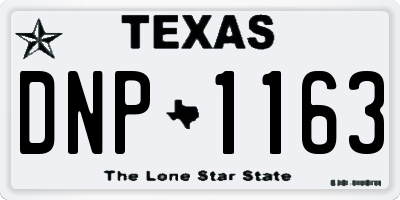 TX license plate DNP1163