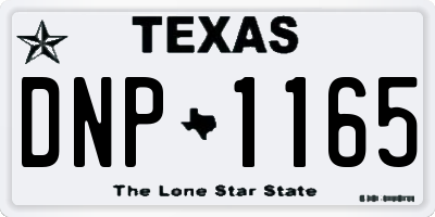 TX license plate DNP1165