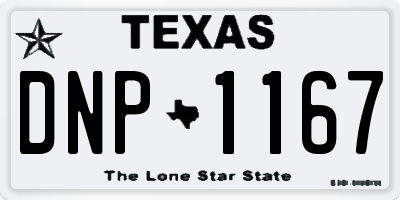 TX license plate DNP1167