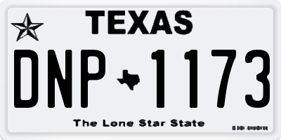 TX license plate DNP1173