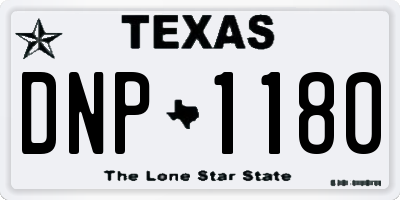 TX license plate DNP1180
