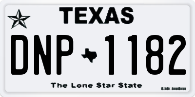 TX license plate DNP1182
