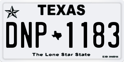 TX license plate DNP1183