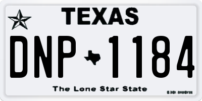 TX license plate DNP1184